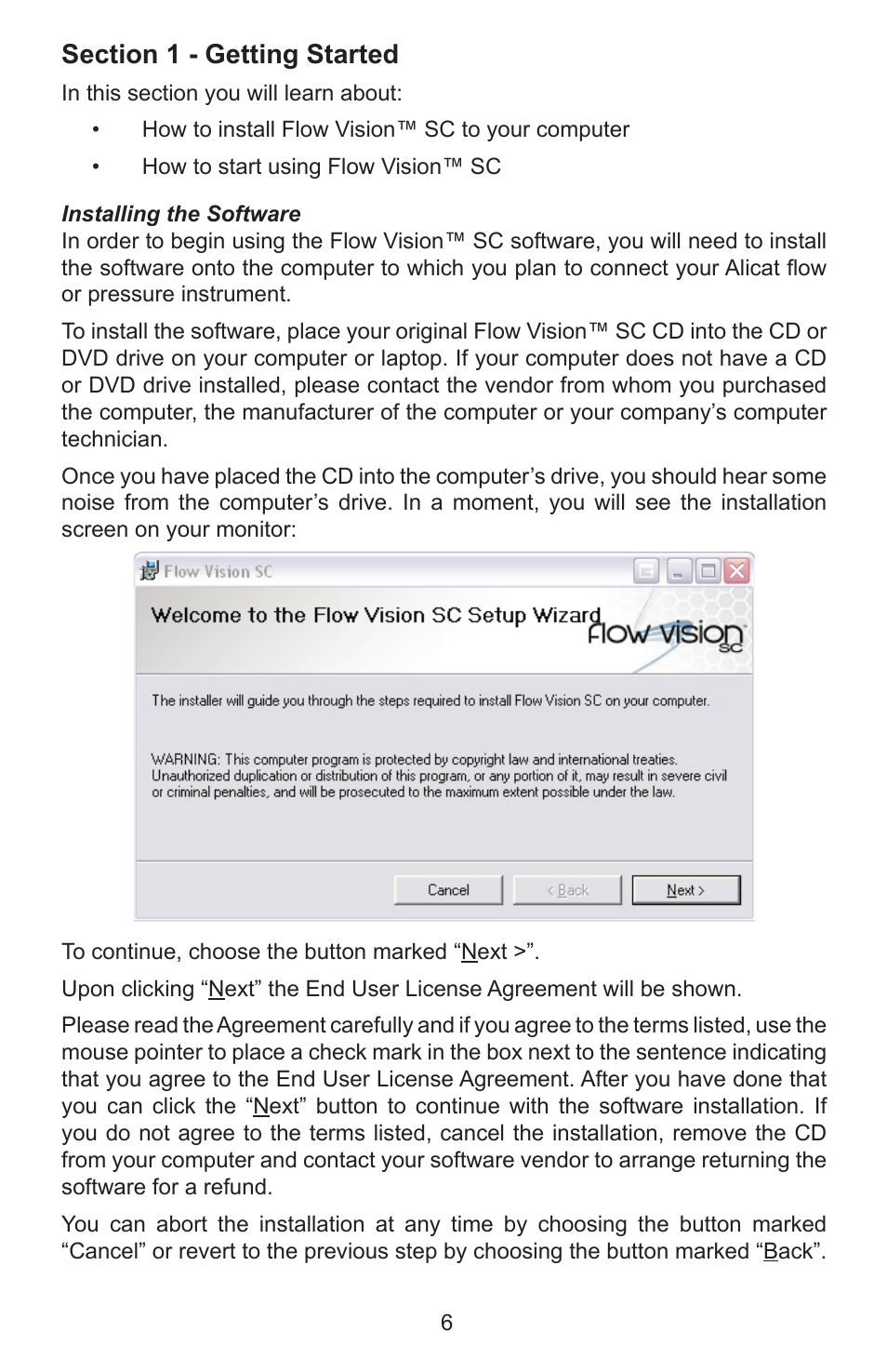 Alicat Flow Vision SC User Manual | Page 6 / 40