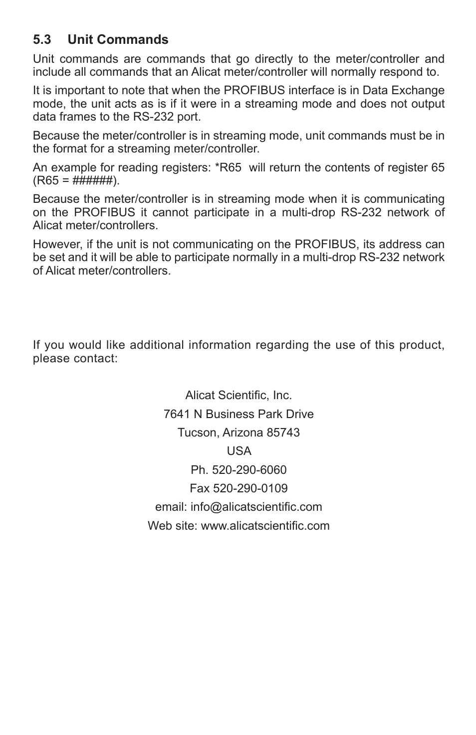 Alicat PROFIBUS User Manual | Page 9 / 12
