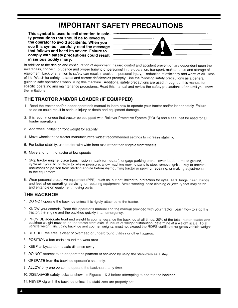 Amerequip 8600 Backhoe User Manual | Page 3 / 55