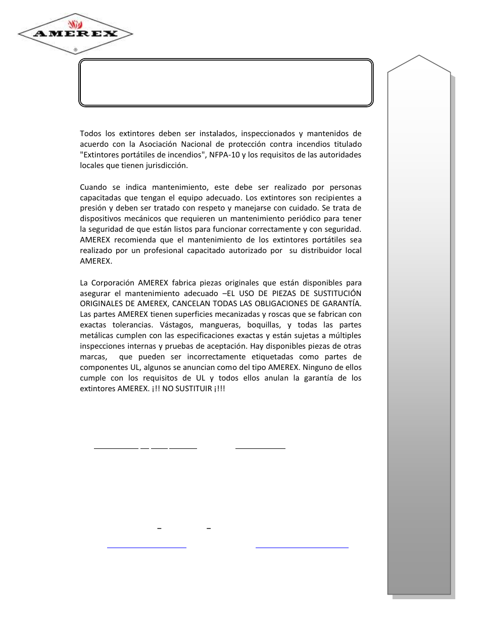 Amerex 05602 User Manual | 11 pages