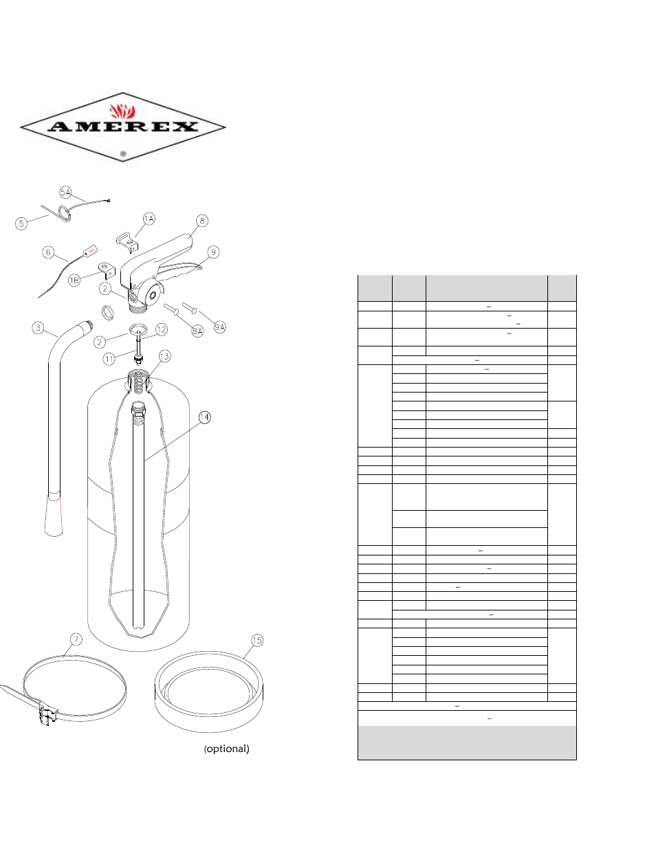 Optional) | Amerex 05602 User Manual | Page 11 / 11