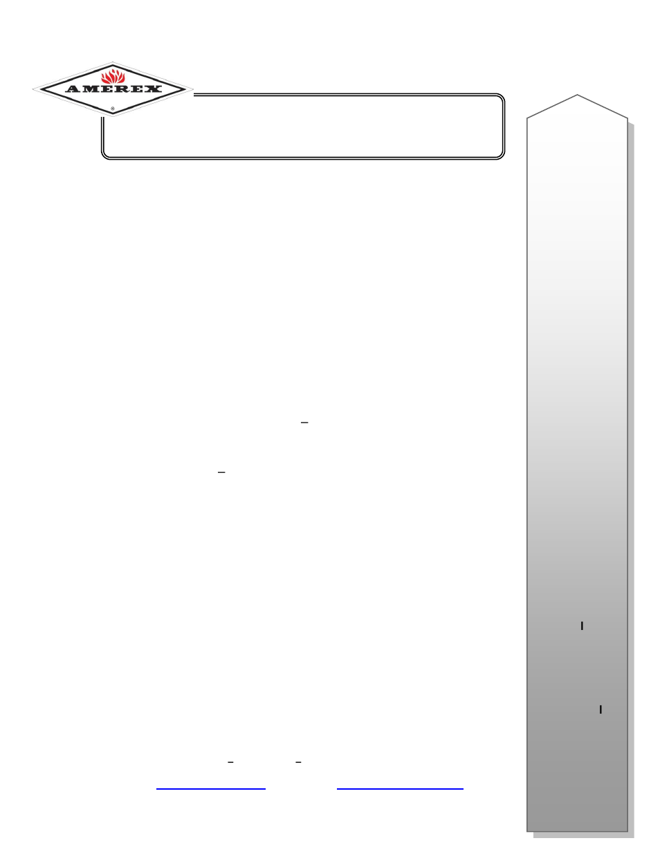 Amerex 05607 User Manual | 6 pages