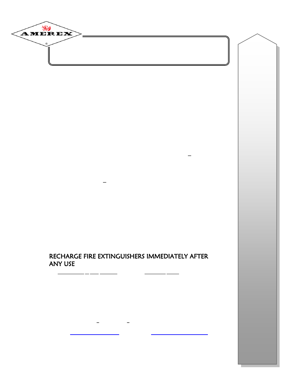 Amerex 05608 User Manual | 12 pages