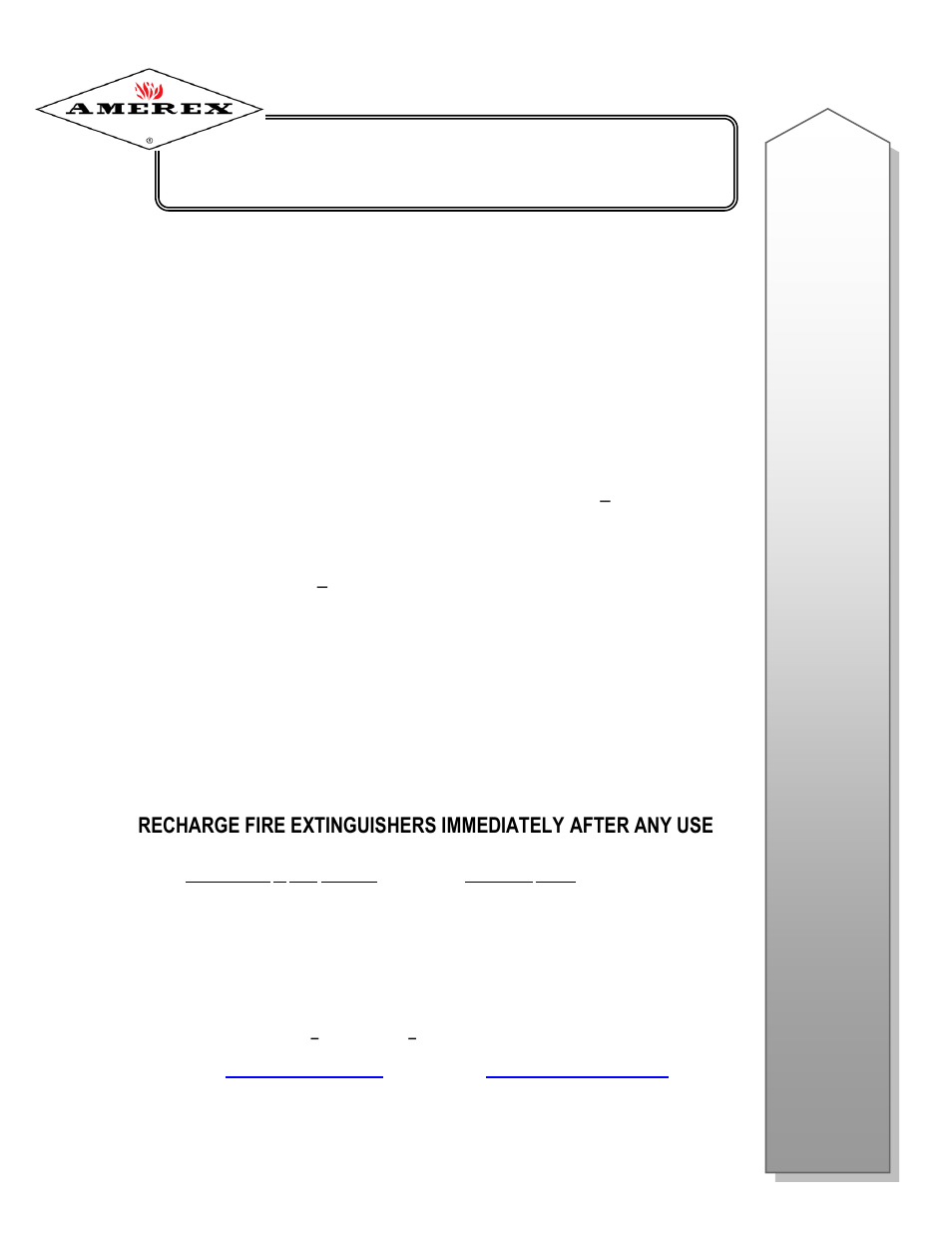 Amerex 05612 User Manual | 11 pages