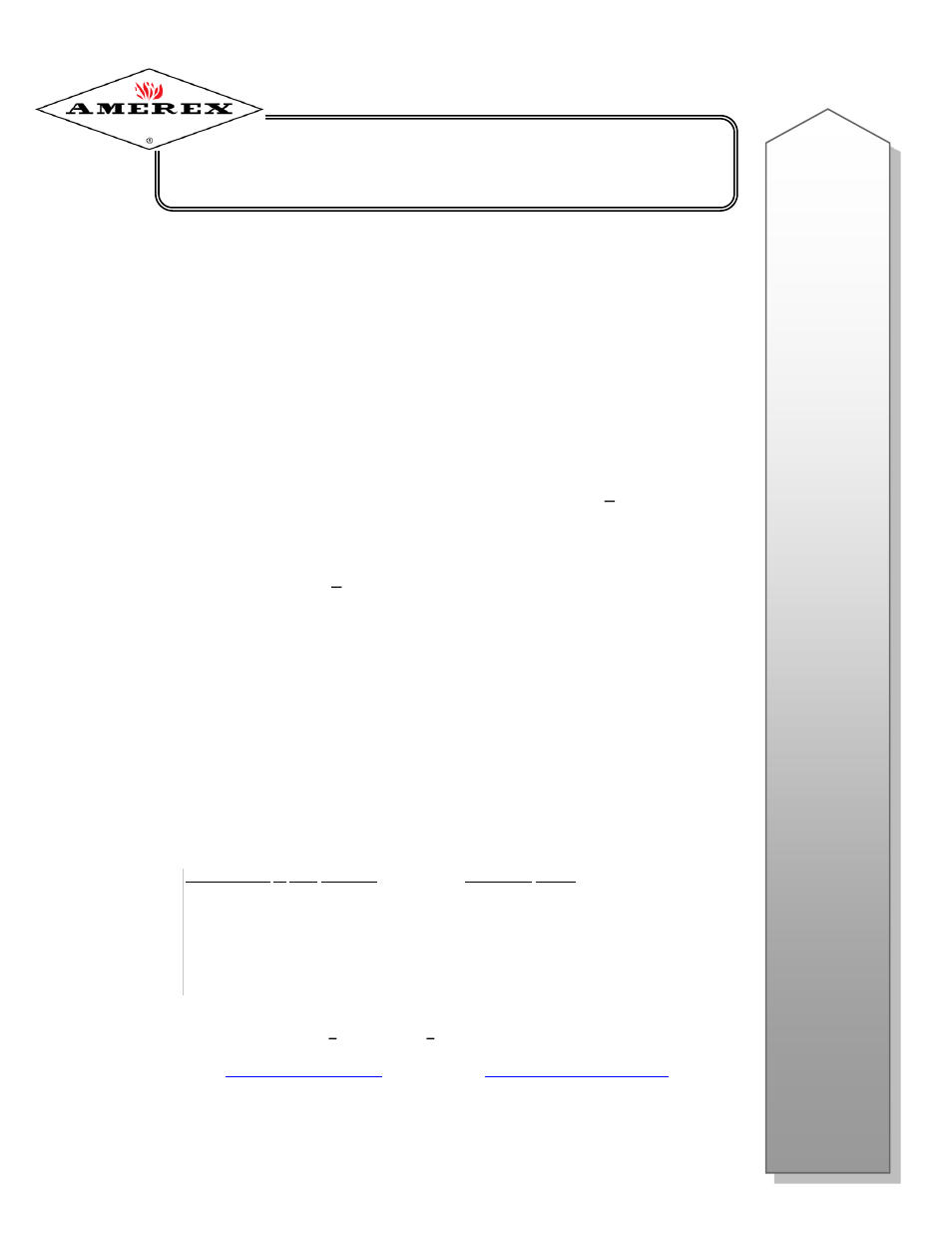 Amerex 05614 User Manual | 10 pages