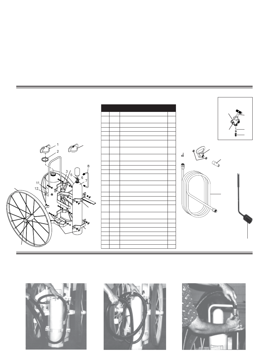 Parts list, Hose (25 ft.) / wand installation, 99a 10 | Everse loop, Quick release argon valve | Amerex 05620 User Manual | Page 8 / 8