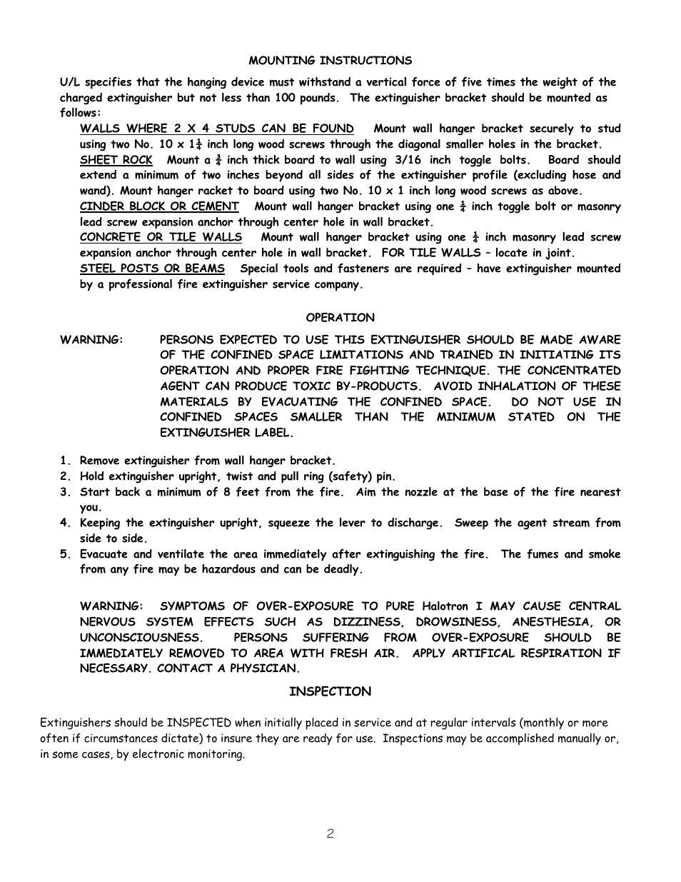 Inspection | Amerex 14425 User Manual | Page 3 / 8