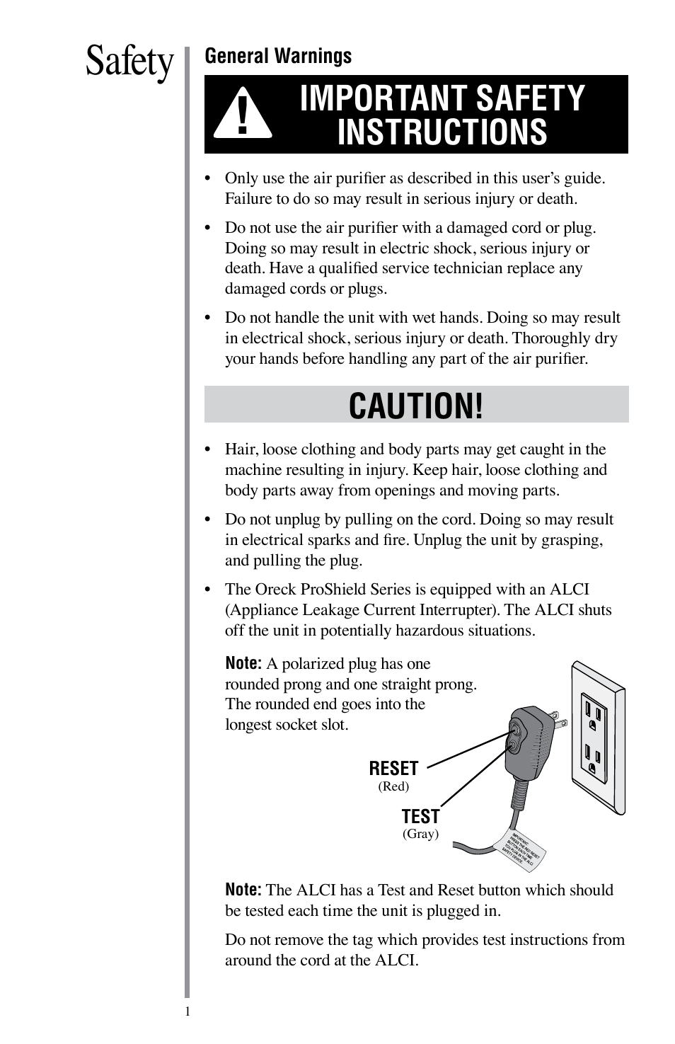 Safety, Important safety instructions, Caution | American Comfort AIR12GU User Manual | Page 4 / 48