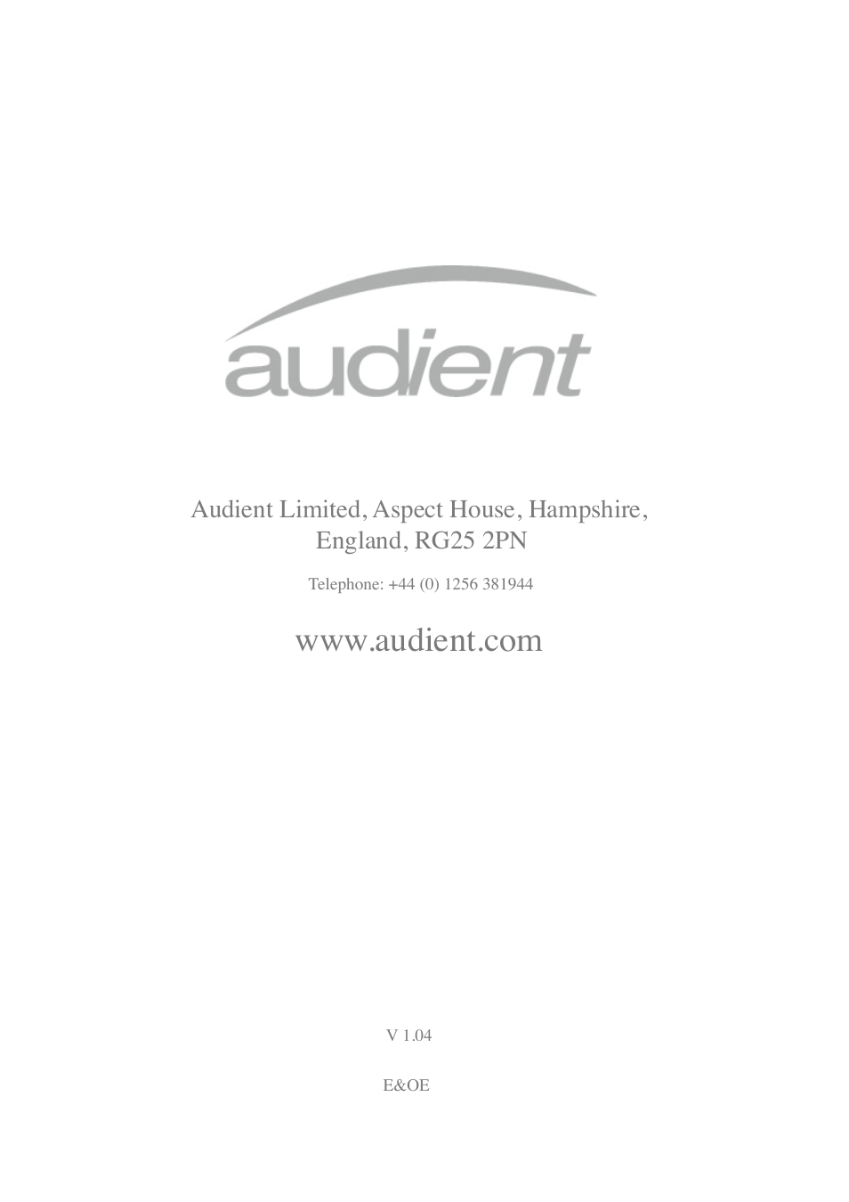 Audient ASP4816 - Compact Analogue Recording Console User Manual | Page 2 / 51