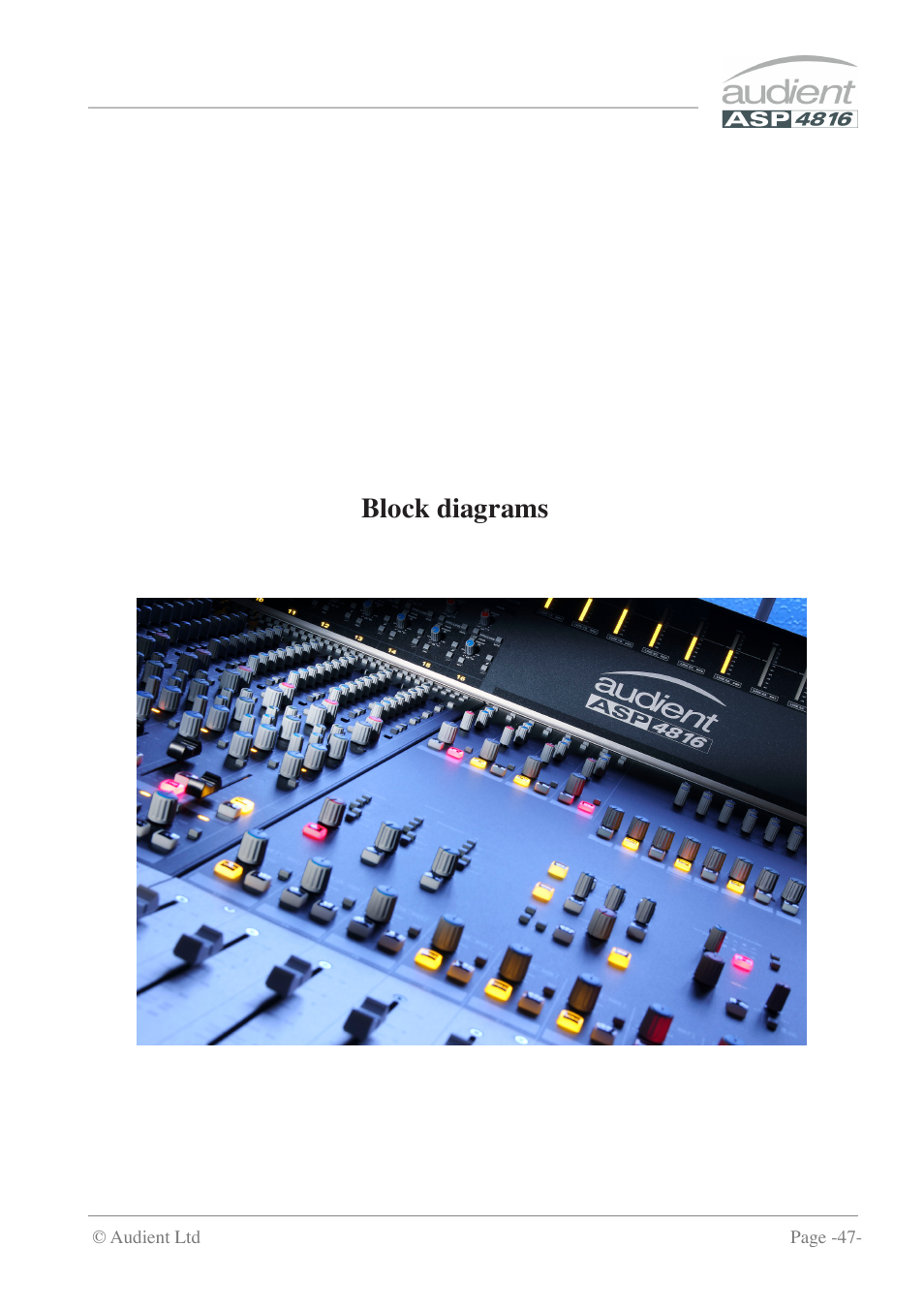 Block diagrams | Audient ASP4816 - Compact Analogue Recording Console User Manual | Page 47 / 51