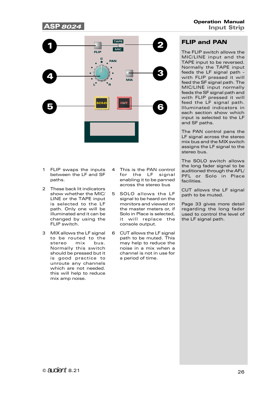 Audient ASP8024 Large Format Recording Console User Manual | Page 26 / 62