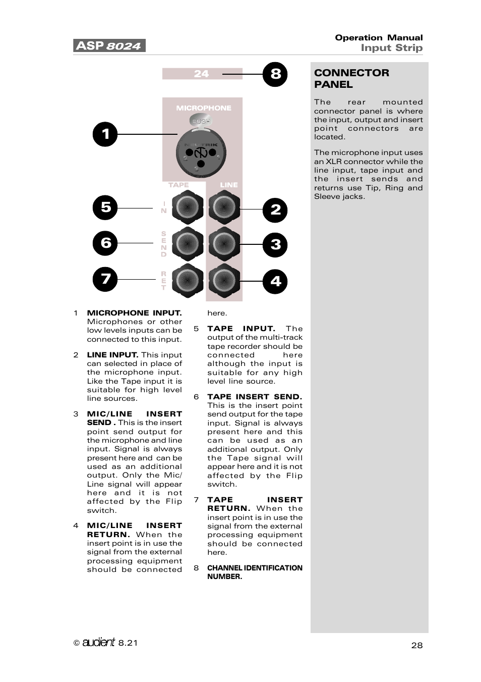 Audient ASP8024 Large Format Recording Console User Manual | Page 28 / 62