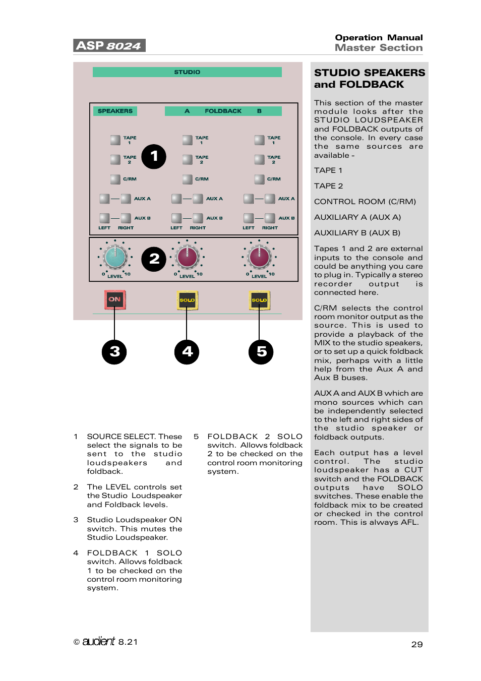 Audient ASP8024 Large Format Recording Console User Manual | Page 29 / 62
