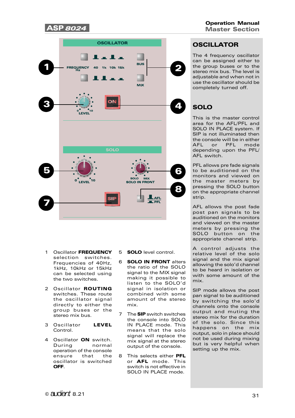 Audient ASP8024 Large Format Recording Console User Manual | Page 31 / 62