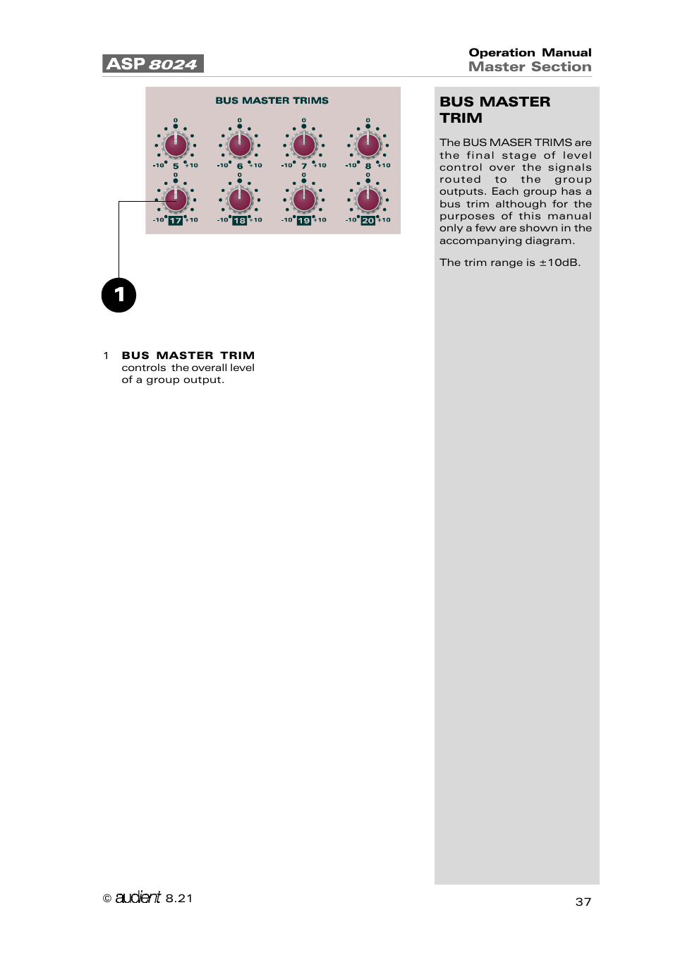 Audient ASP8024 Large Format Recording Console User Manual | Page 37 / 62