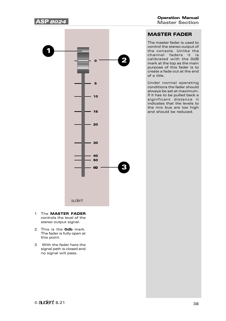 Audient ASP8024 Large Format Recording Console User Manual | Page 38 / 62