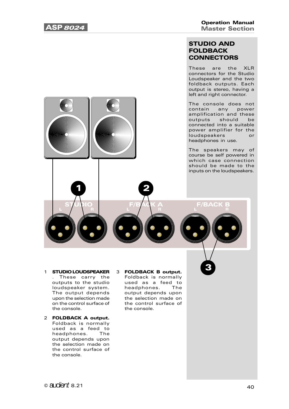 Audient ASP8024 Large Format Recording Console User Manual | Page 40 / 62