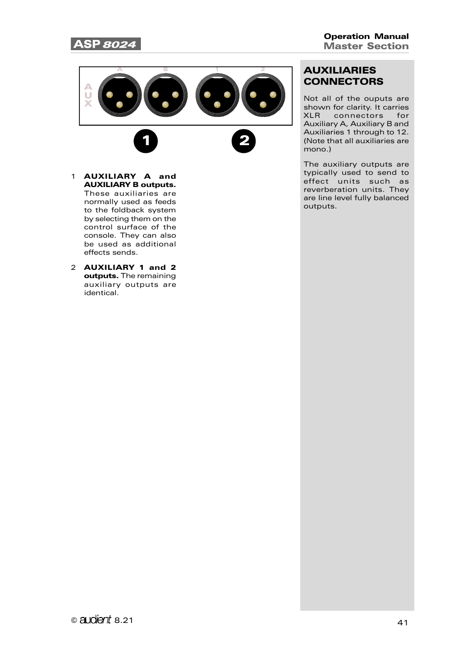 Audient ASP8024 Large Format Recording Console User Manual | Page 41 / 62