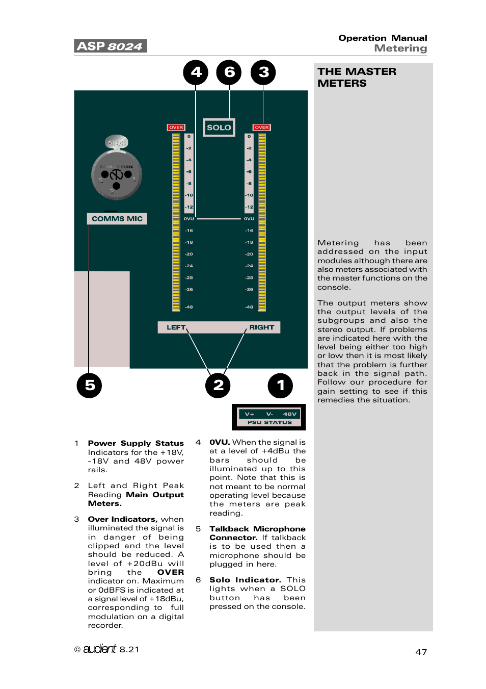 Audient ASP8024 Large Format Recording Console User Manual | Page 47 / 62