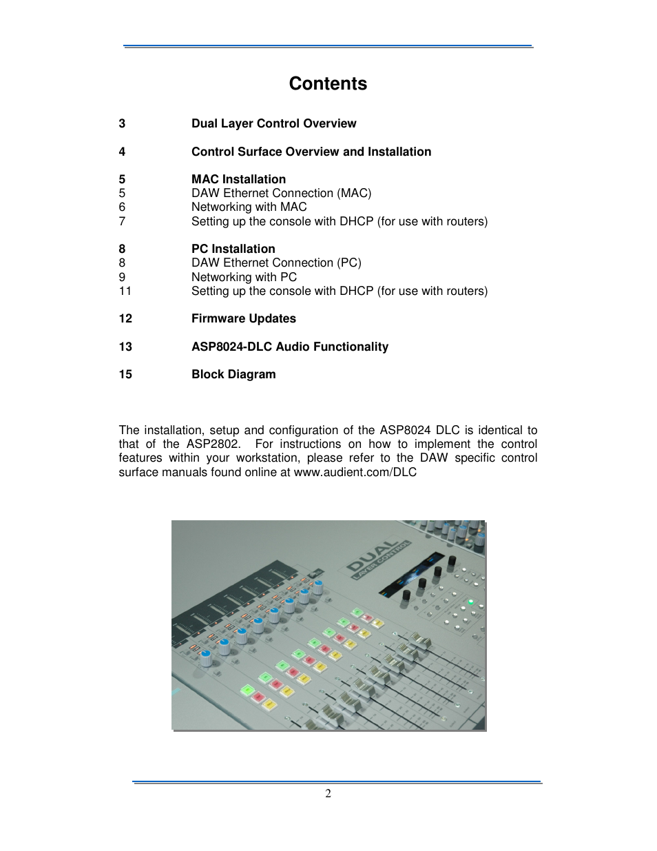 Audient ASP8024 Dual Layer Control Module User Manual | Page 2 / 16