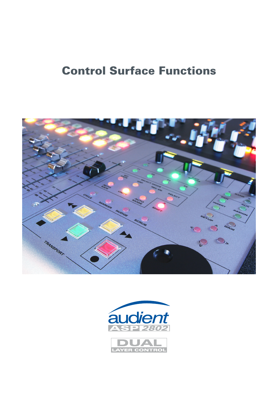 Control surface functions | Audient ASP8024 Dual Layer Control Module User Manual | Page 15 / 39