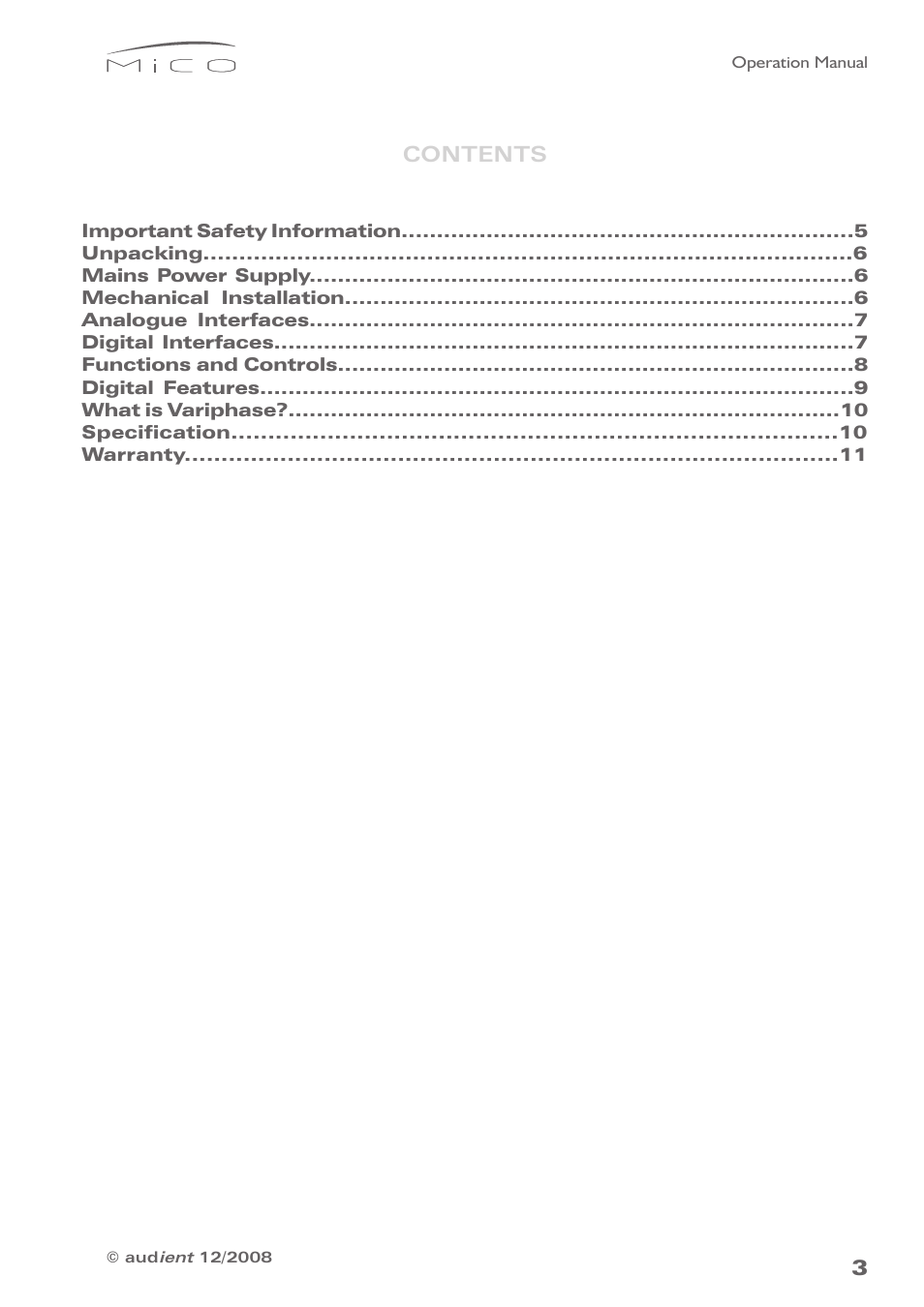 Audient MiCO Dual Microphone Preamplifier User Manual | Page 3 / 11