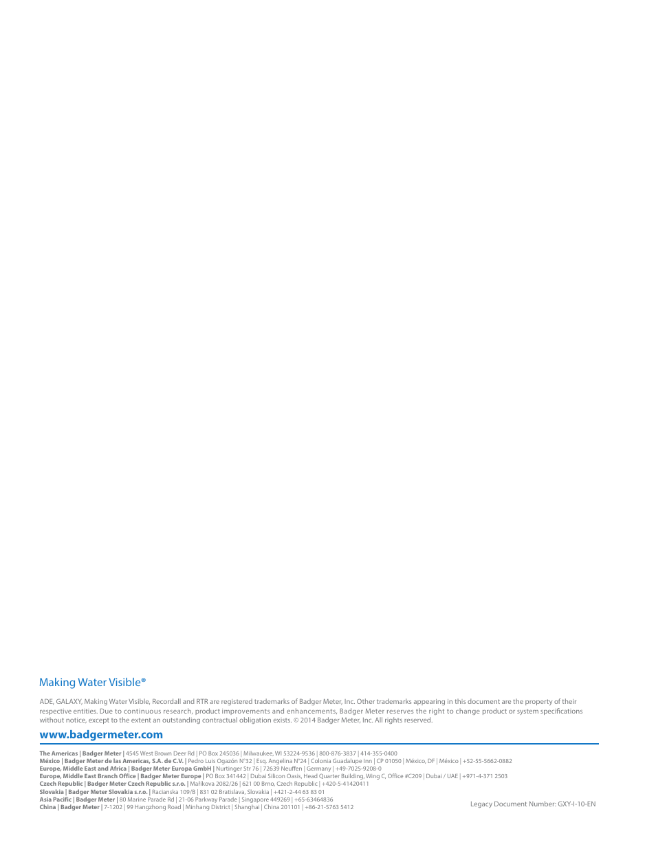 Making water visible | Badger Meter GALAXY User Manual | Page 16 / 16