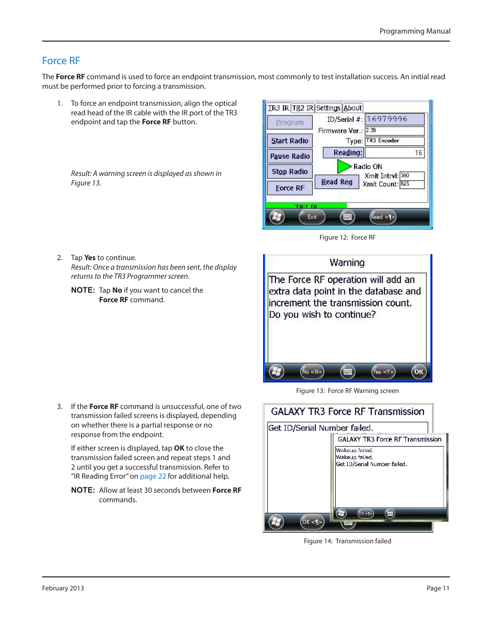 Force rf, Force rf 11 | Badger Meter GALAXY User Manual | Page 11 / 28