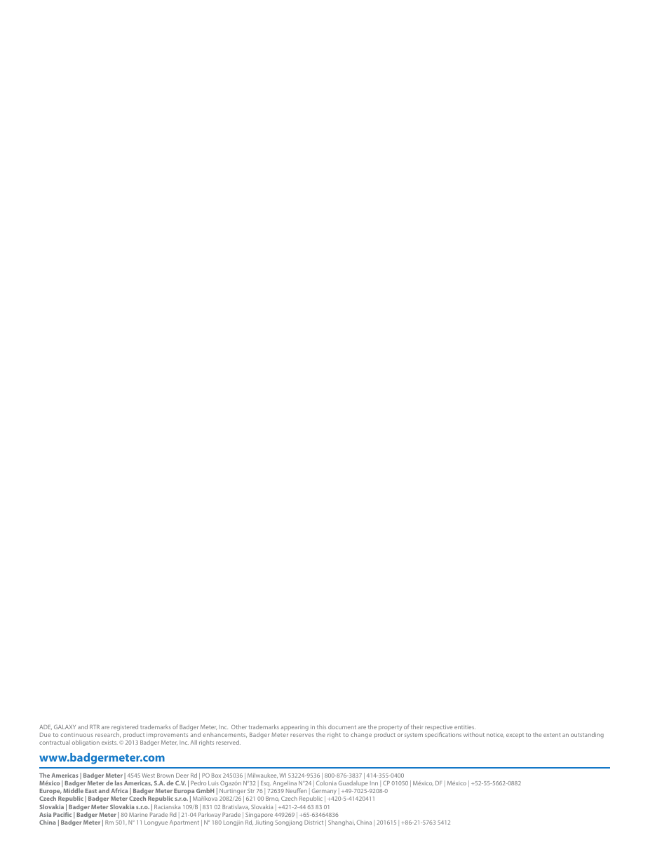 Badger Meter GALAXY User Manual | Page 28 / 28