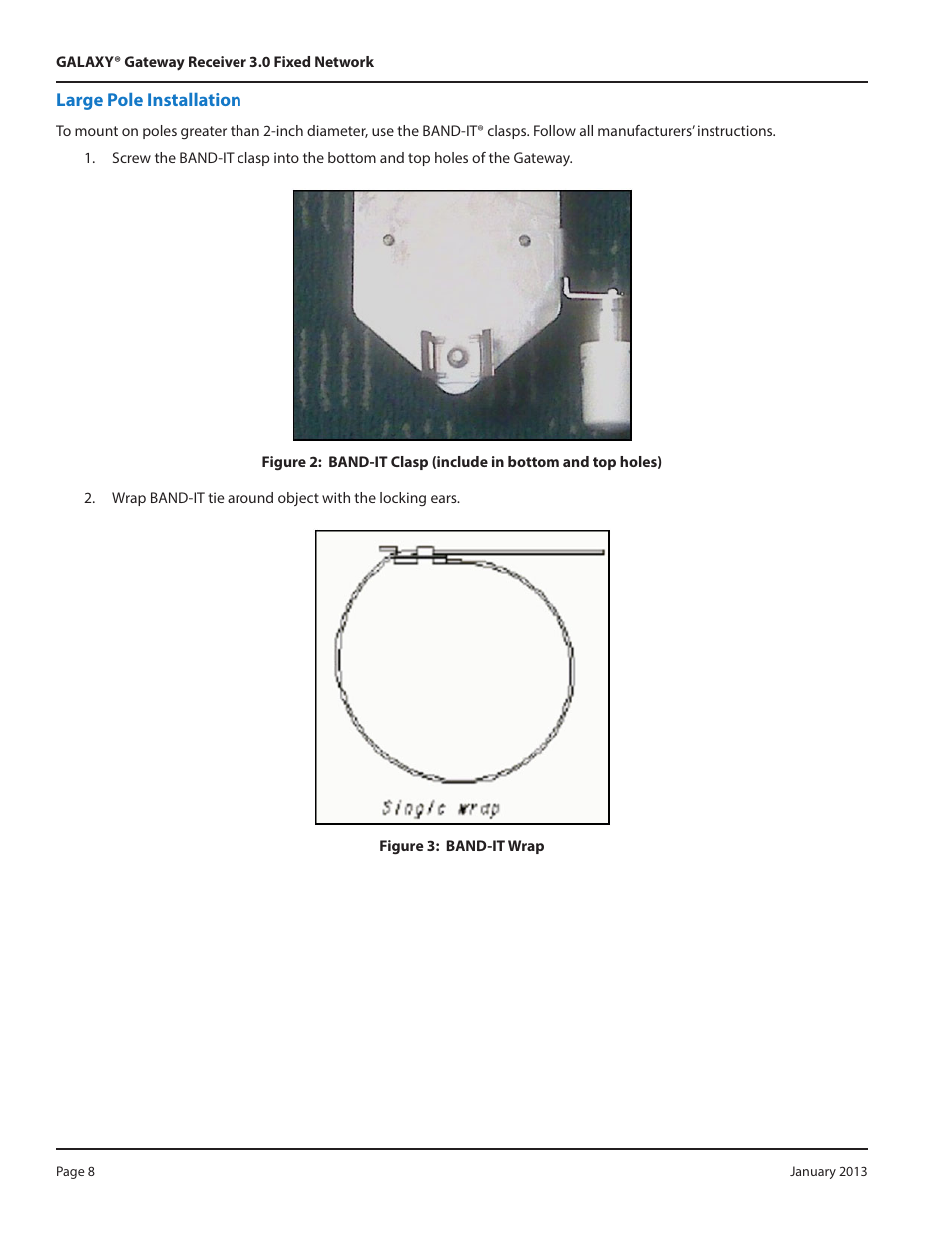 Large pole installation | Badger Meter GALAXY User Manual | Page 8 / 20