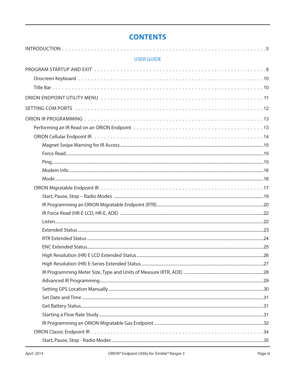 Badger Meter ORION Classic (CE) User Manual | Page 3 / 80
