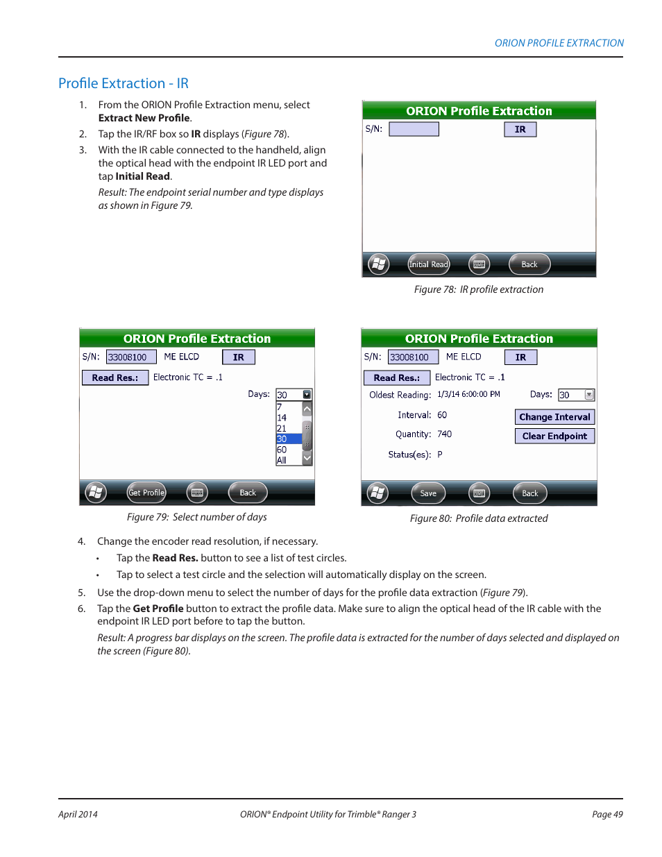 Profile extraction - ir | Badger Meter ORION Classic (CE) User Manual | Page 49 / 80