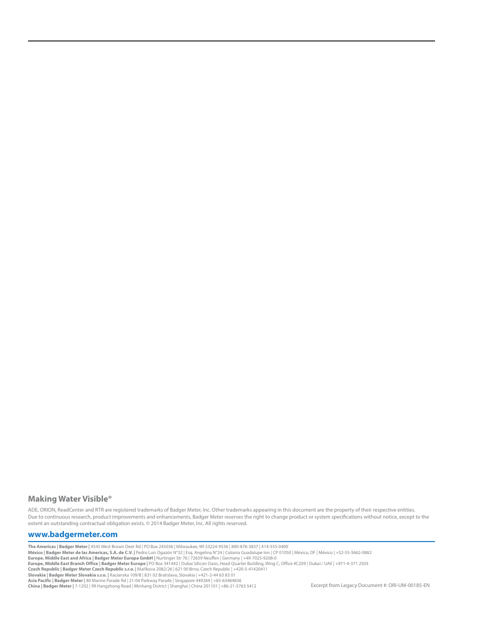 Badger Meter ORION Classic (CE) User Manual | Page 80 / 80
