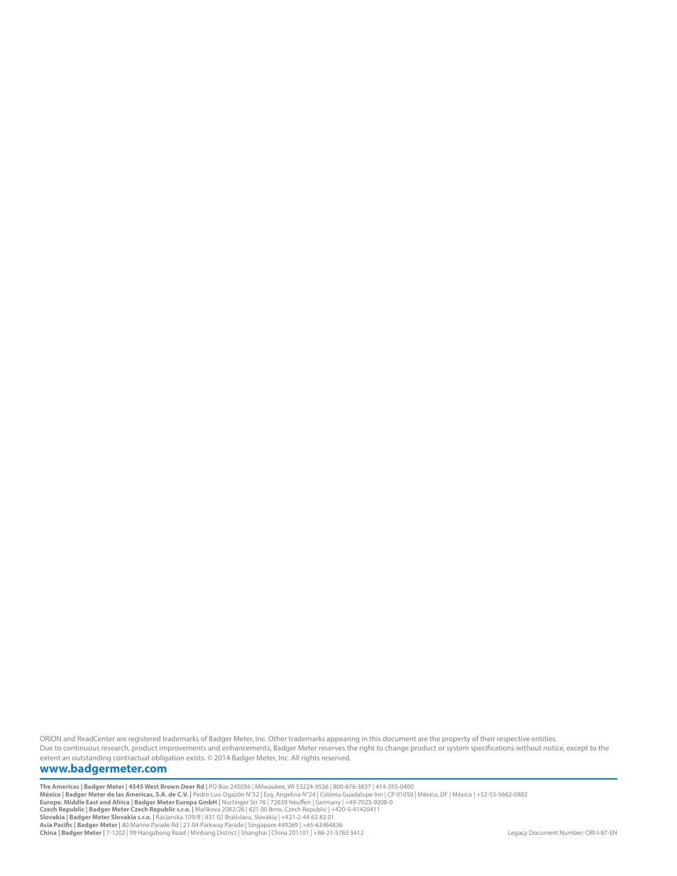 Badger Meter ORION Fixed Network (SE) User Manual | Page 4 / 4