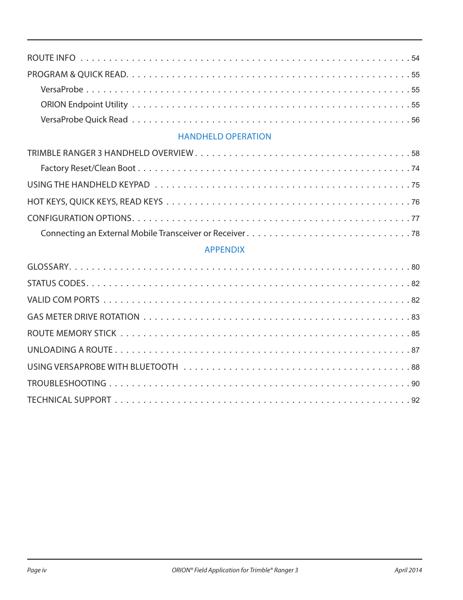 Badger Meter ORION AMR/AMI Hardware Solutions for Gas Utilities User Manual | Page 4 / 96
