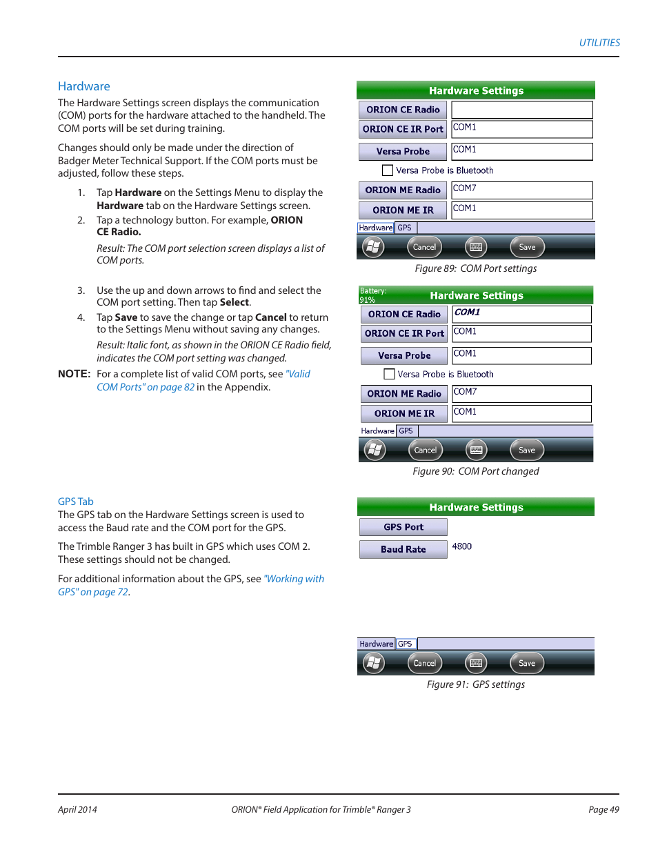 Badger Meter ORION AMR/AMI Hardware Solutions for Gas Utilities User Manual | Page 49 / 96