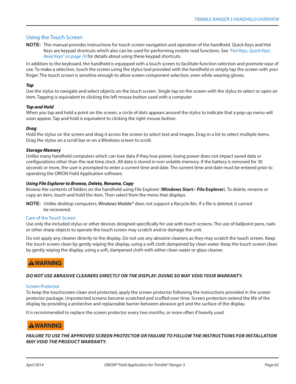 Badger Meter ORION AMR/AMI Hardware Solutions for Gas Utilities User Manual | Page 65 / 96