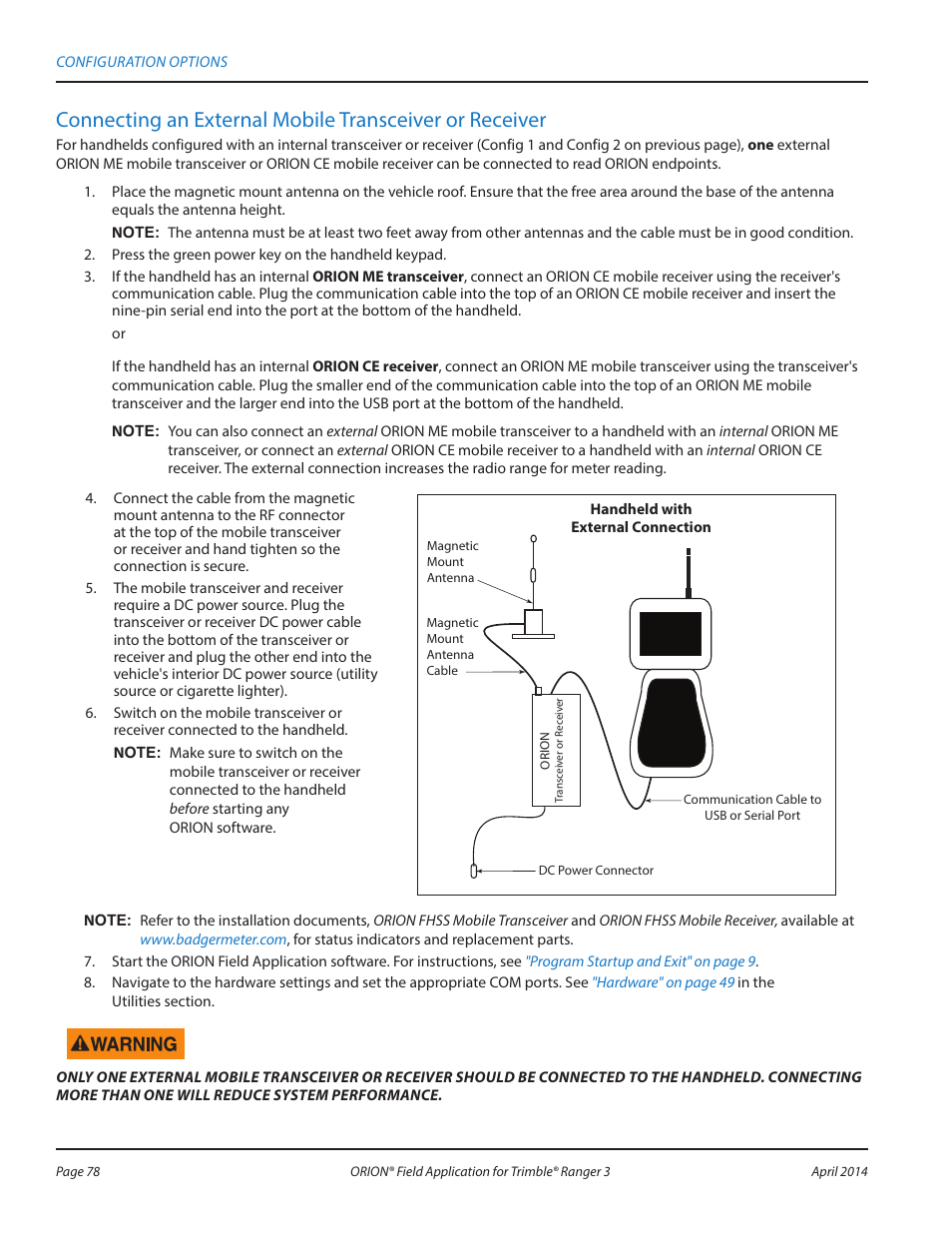 Badger Meter ORION AMR/AMI Hardware Solutions for Gas Utilities User Manual | Page 78 / 96