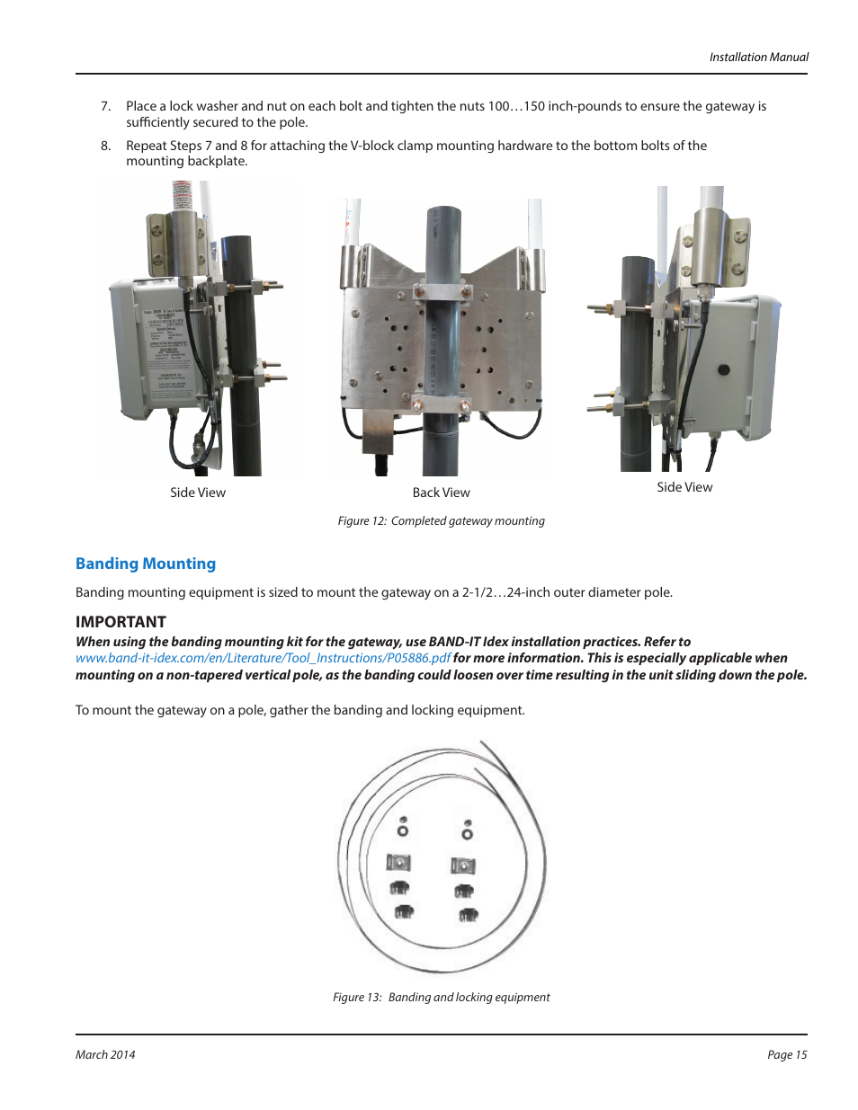 Banding mounting, Ool (see | Badger Meter ORION AMR/AMI Hardware Solutions for Gas Utilities User Manual | Page 15 / 48