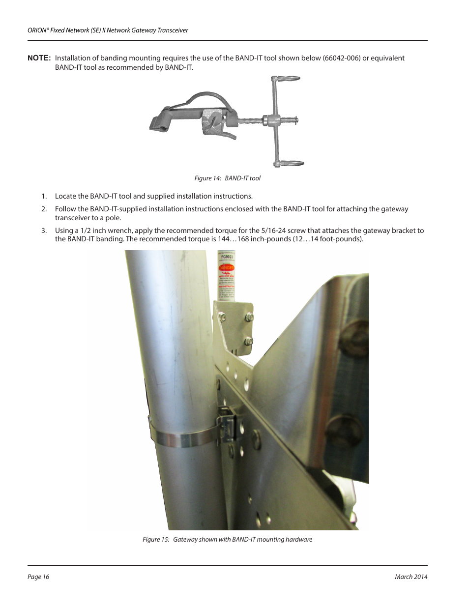 Badger Meter ORION AMR/AMI Hardware Solutions for Gas Utilities User Manual | Page 16 / 48