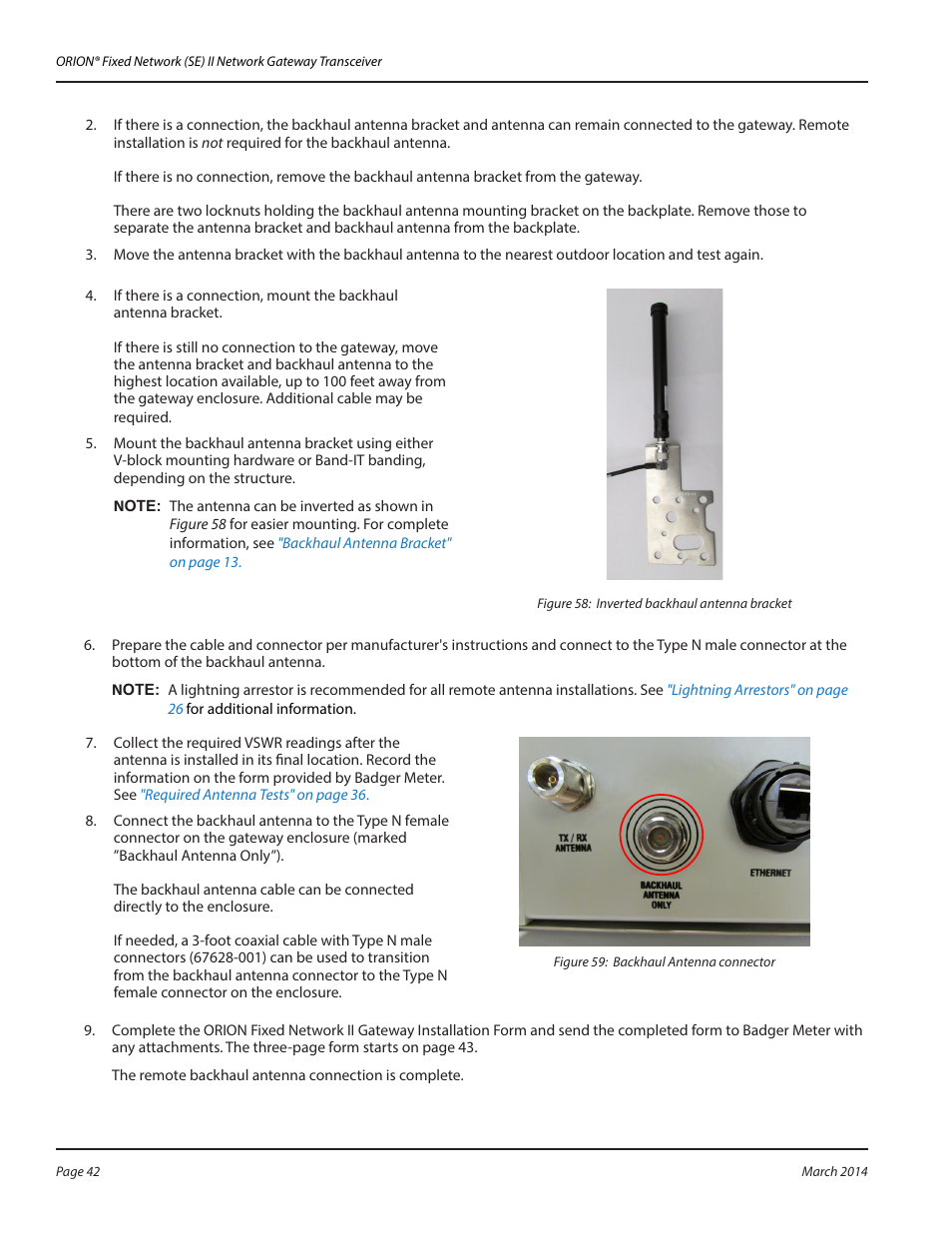 Badger Meter ORION AMR/AMI Hardware Solutions for Gas Utilities User Manual | Page 42 / 48