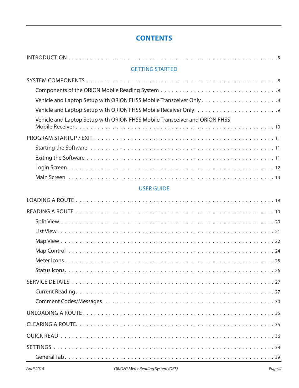 Badger Meter ORION AMR/AMI Hardware Solutions for Gas Utilities User Manual | Page 3 / 72
