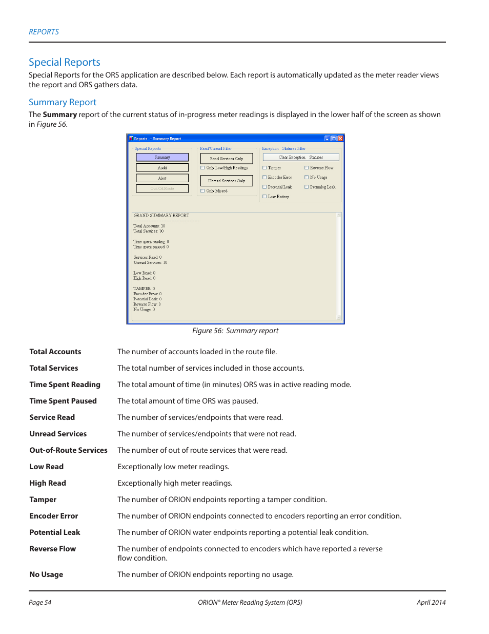 Special reports | Badger Meter ORION AMR/AMI Hardware Solutions for Gas Utilities User Manual | Page 54 / 72