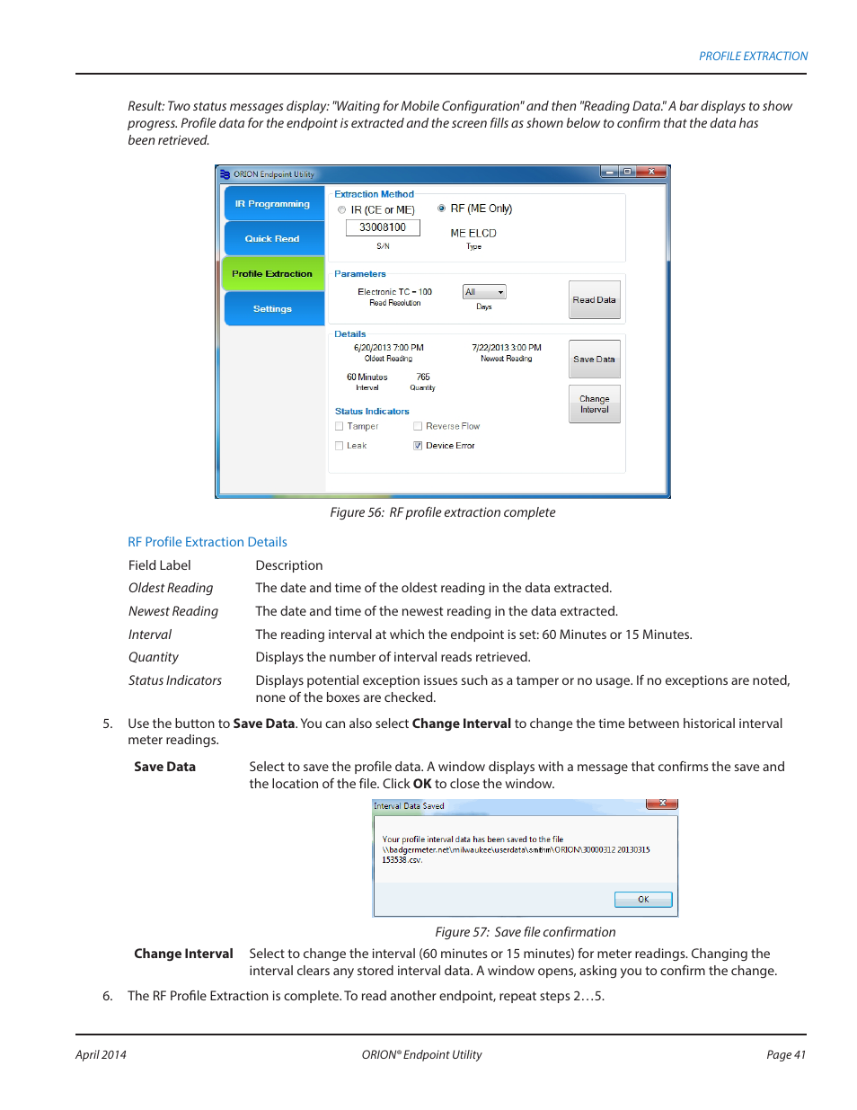 Badger Meter ORION AMR/AMI Hardware Solutions for Gas Utilities User Manual | Page 41 / 60