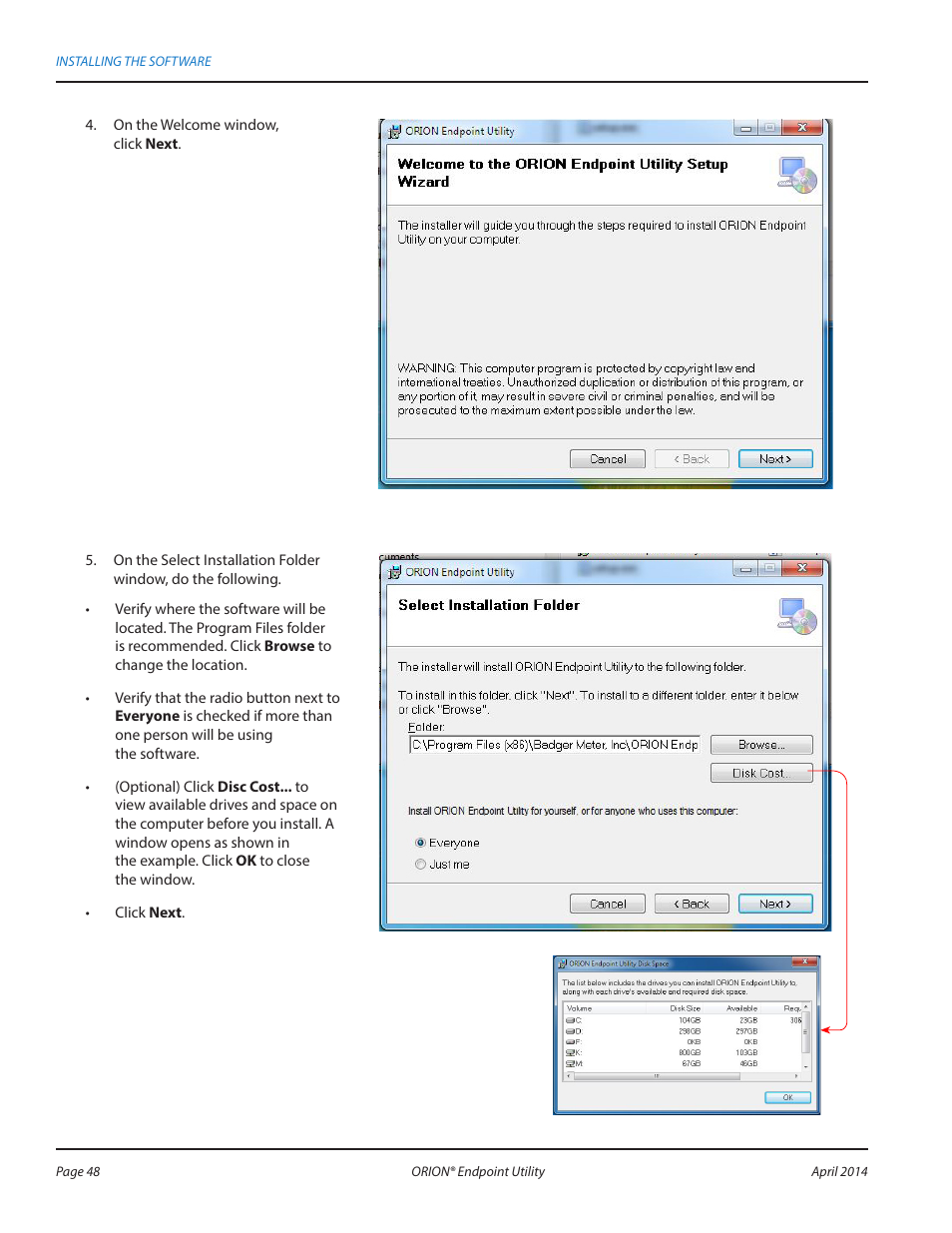 Badger Meter ORION AMR/AMI Hardware Solutions for Gas Utilities User Manual | Page 48 / 60