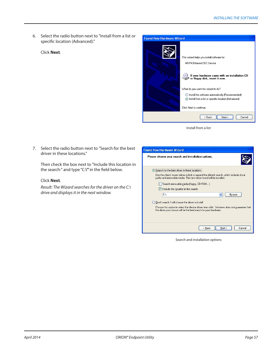 Badger Meter ORION AMR/AMI Hardware Solutions for Gas Utilities User Manual | Page 57 / 60