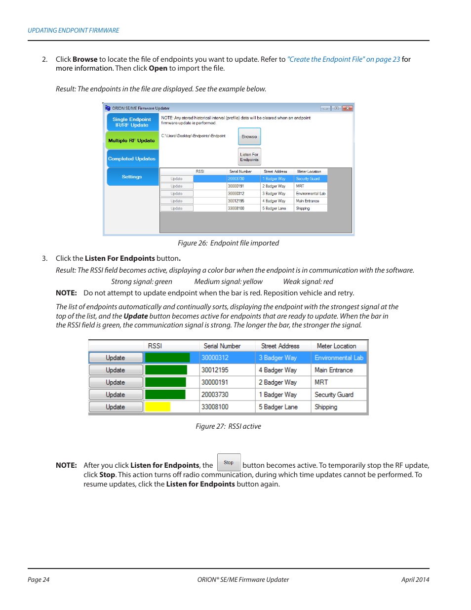 Badger Meter ORION AMR/AMI Hardware Solutions for Gas Utilities User Manual | Page 24 / 48