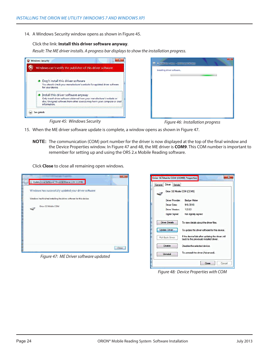 Badger Meter ORION AMR/AMI Hardware Solutions for Gas Utilities User Manual | Page 24 / 32