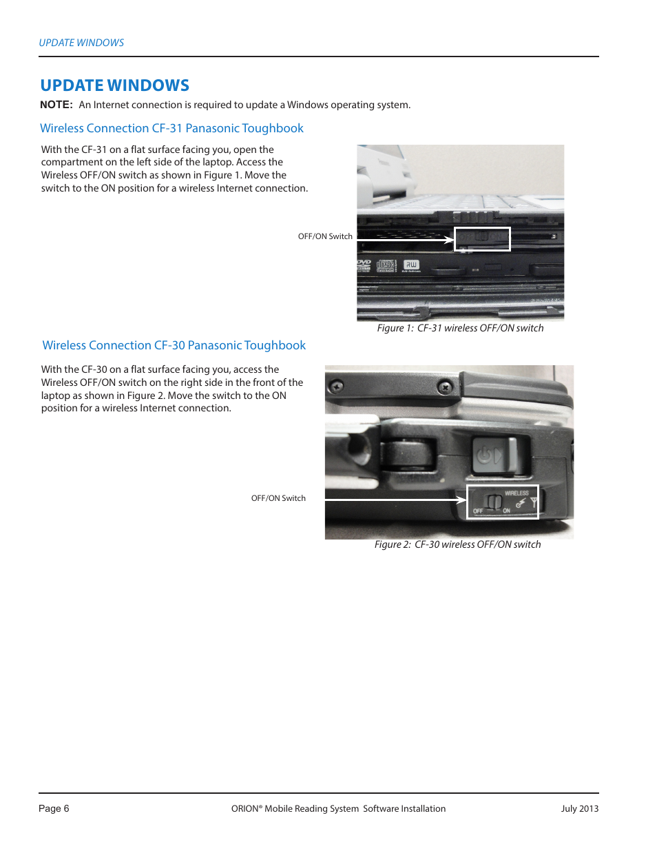 Update windows | Badger Meter ORION AMR/AMI Hardware Solutions for Gas Utilities User Manual | Page 6 / 32