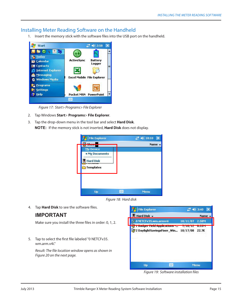 Installing meter reading software on the handheld, Imnootao i | Badger Meter ORION AMR/AMI Hardware Solutions for Gas Utilities User Manual | Page 15 / 20